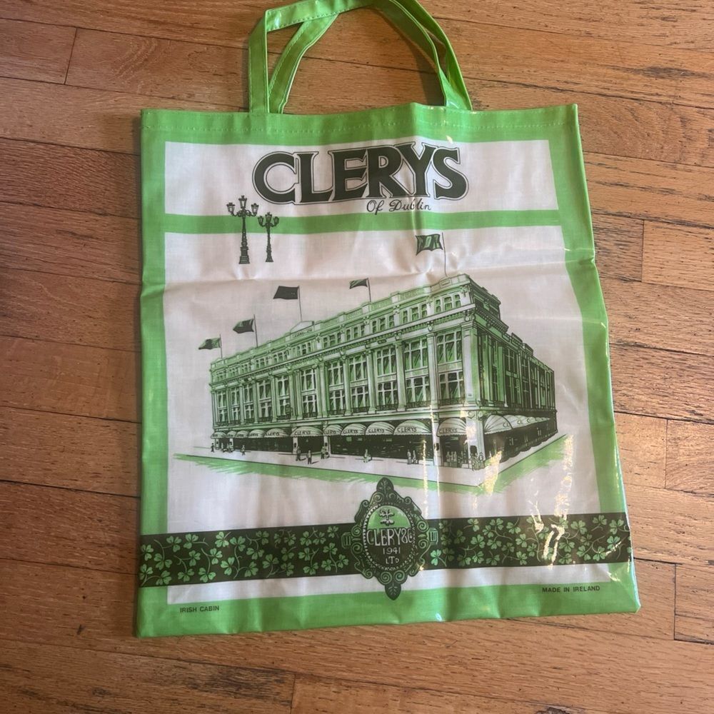 Clerys Green and White Tote Bag
